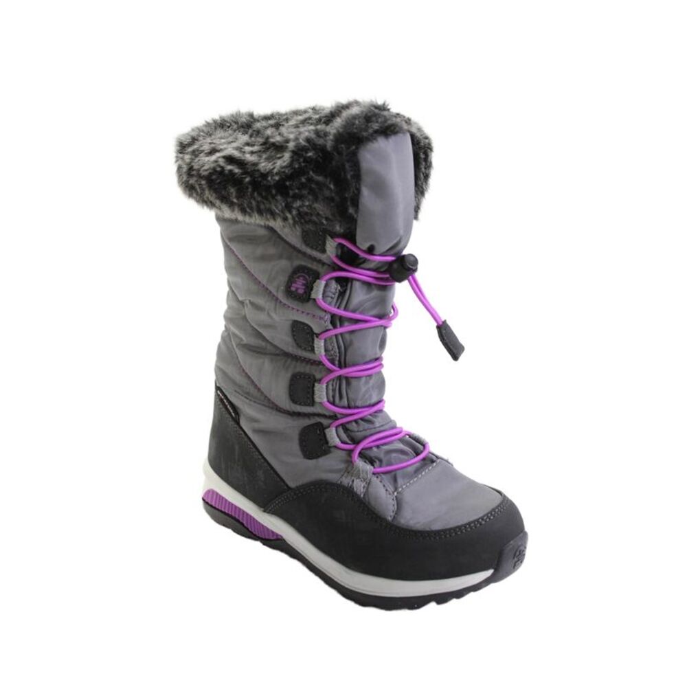 Kamik Girls Prairie 2 Drawstring Winter Mid-Calf Boots Gray Size 13